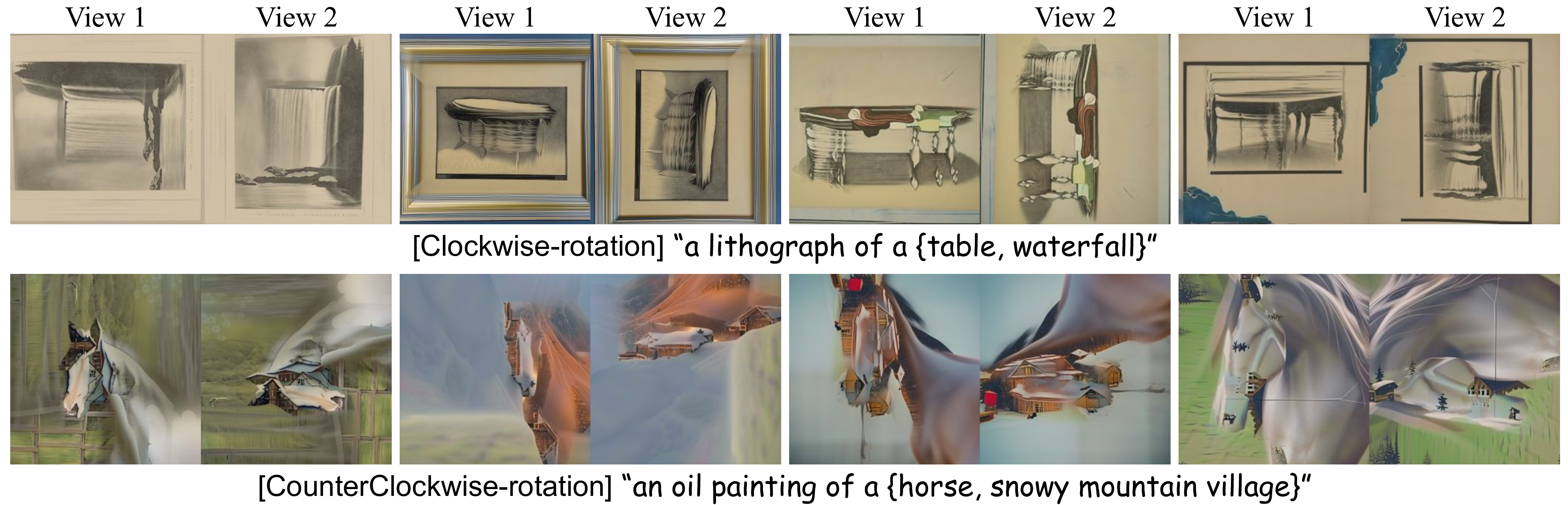 Additional optical illusion examples generated by SyncVC under multiple transformations
