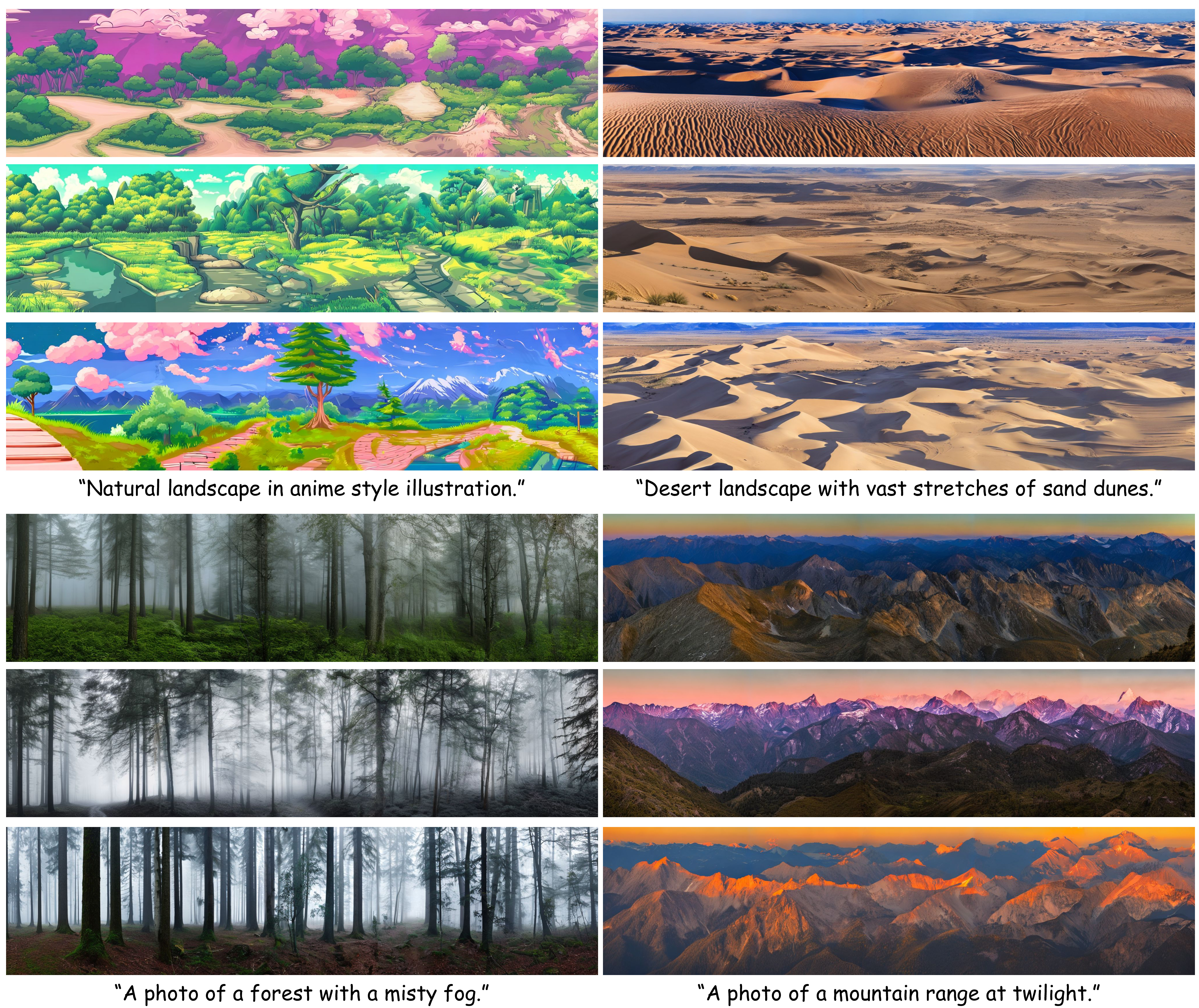 Additional wide image examples generated by SyncVC across diverse prompts